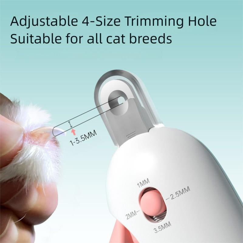 Multi Functional Cat Nail Clipper, Suitable for Trimming Toes and Adjustable for All Sizes 1-3.5Mm Safe Grooming Tool, Safe Toenail Trimmer for Kittens & Indoor Cats, Pet Tools Portable Grooming
