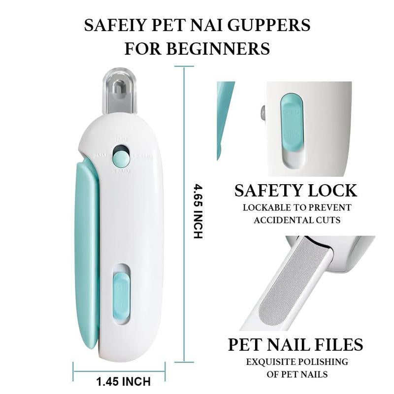 Multi Functional Cat Nail Clipper, Suitable for Trimming Toes and Adjustable for All Sizes 1-3.5Mm Safe Grooming Tool, Safe Toenail Trimmer for Kittens & Indoor Cats, Pet Tools Portable Grooming